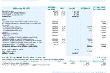 calcul cotisations sociales cadre